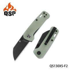 Couteau QSP Mini Penguin Jade Lame Acier 14C28N Black Manche G10 IKBS Linerlock Clip QS130XSF2