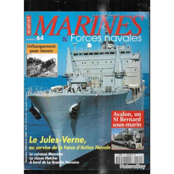 marines et forces navales n64 le jules verne, cuirass massna, classe fletcher,  marines ditions.
