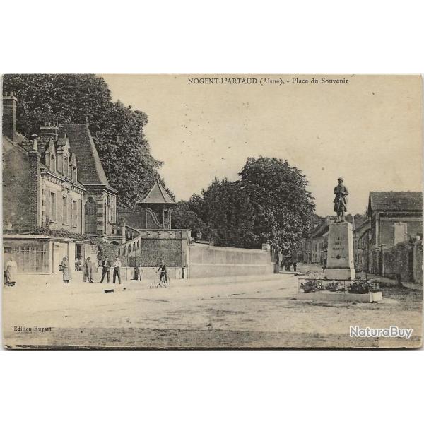 1924 - Carte postale ancienne - Nogent-L'artaud (02) - Place Du Souvenir