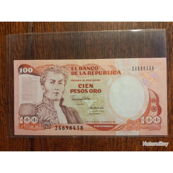 Colombie . 100 pesos 1991 neuf