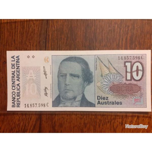 Argentine.  10 australes ND . Neuf