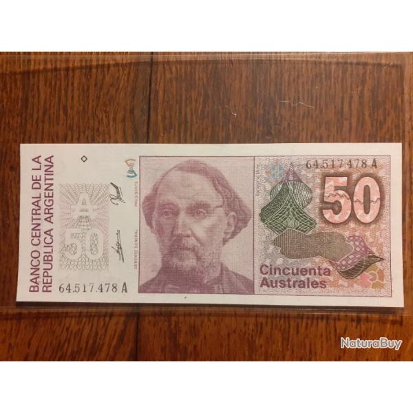 Argentine.  50 australes ND . Neuf