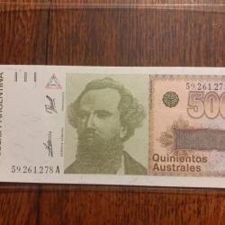 Argentine.  500 australes ND . Neuf