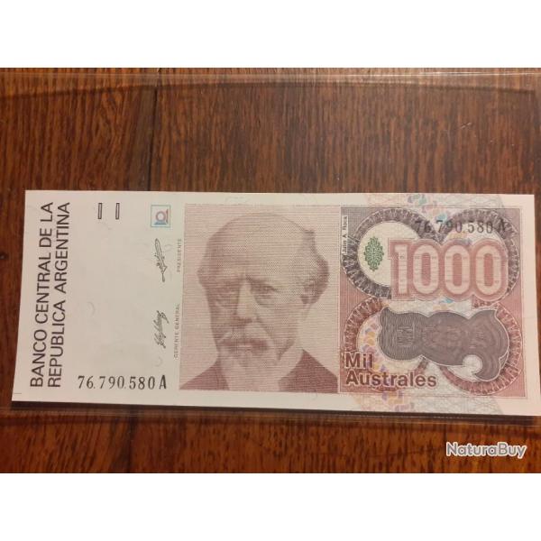 Argentine.  1000 australes ND . Neuf