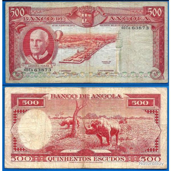 Angola 500 Escudos 1970 Port Animal Tomas