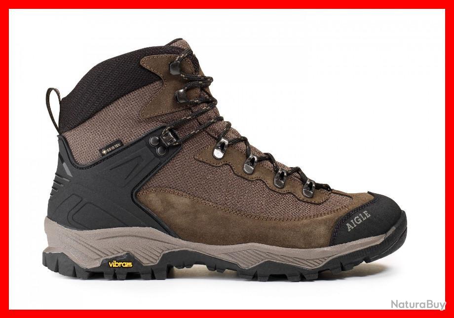 Chaussure De Randonnée Aigle Sonricker Homme - Imperméable Gore-Tex, Semelle Vibram, Tige Textile/Cuir