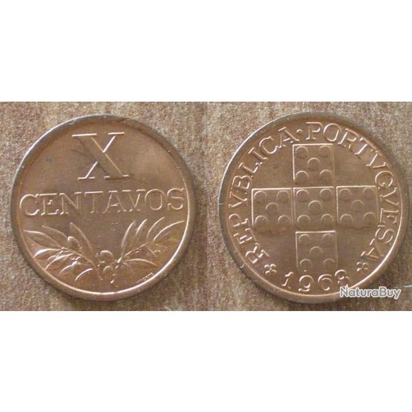 Portugal 10 Centavos 1968 Neuve Piece Europe Sud Centavo Escudos Escudo