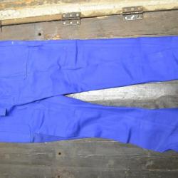 Pantalon aviateur 100% coton SANFOR taille 52 bleu de travail, vintage bourgeron usine atelier
