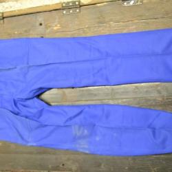 Pantalon aviateur 100% coton SANFOR taille 52 bleu de travail, vintage bourgeron usine atelier abîmé