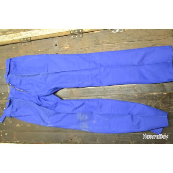Pantalon aviateur 100% coton SANFOR taille 52 bleu de travail, vintage bourgeron usine atelier abm