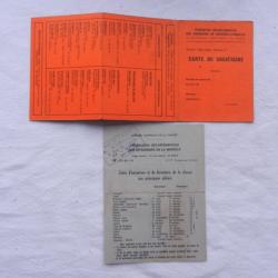 2 cartes fédérations départementales de chasse-Nancy 1983/84 carte sociétaire-Metz 1971/72 calendrie