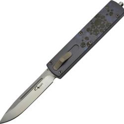 G12-1449 - Couteau Automatique GOLGOTH OTF G12 Custom Titane lame drop point numéro 1449