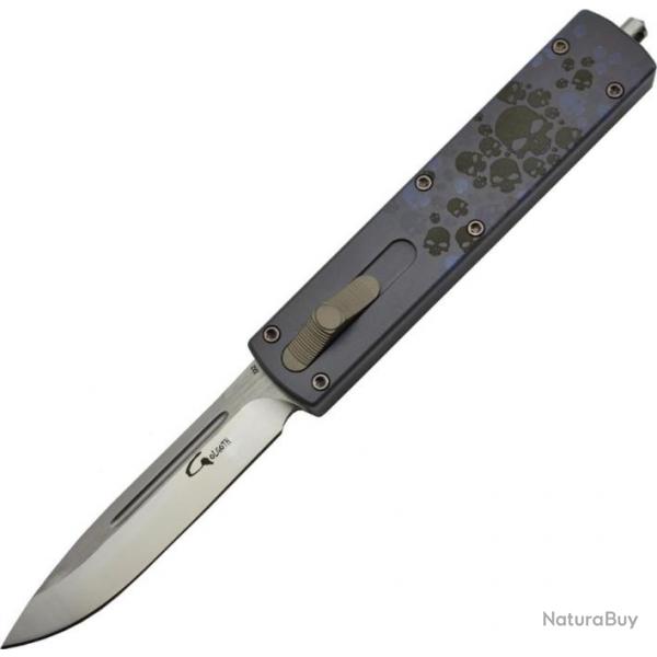 G12-1449 - Couteau Automatique GOLGOTH OTF G12 Custom Titane lame drop point numro 1449
