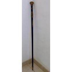 Canne collection "fantaisie dite de Dandy en bois couleur bleu symboles "maçonnique environ 1 metre