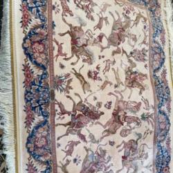 tapis chasse baus tapis très fin peut être mis au mur comme tableau origine iran dimension 80:120
