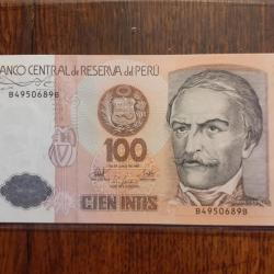 Pérou.  100 intis du 26/06/1987 neuf