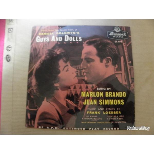 MARLON BRANDO & Jean Simmonds Guys And Dolls - (1956) 45 tour OE 9241