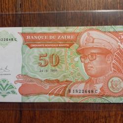 Za&iuml;re.  50 nouveaux Makuta 1993 neuf