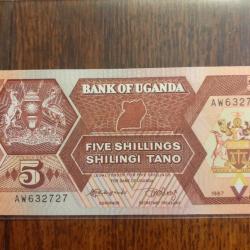 Uganda.  5 shilingi 1987 neuf