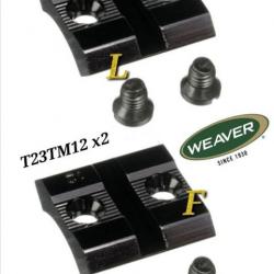 Paire d'embases pour WINCHESTER 74 munies de rails weaver 21mm - marque WEAVER - Très haute qualité