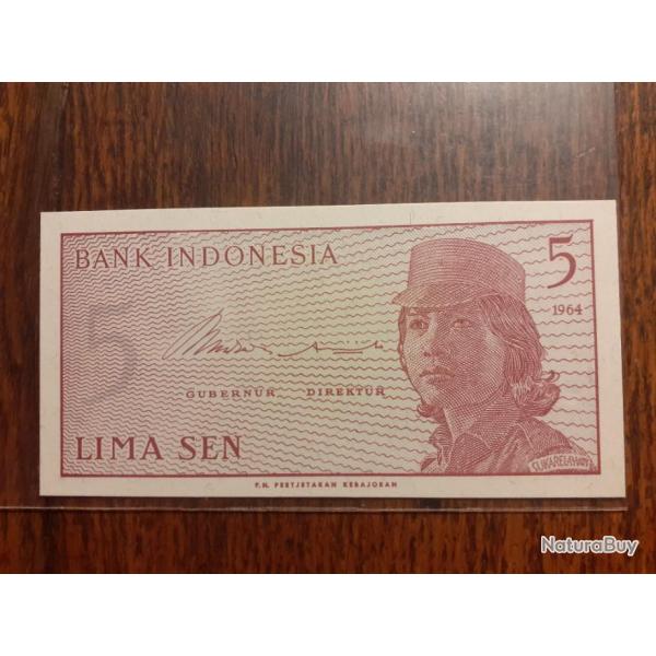 Indonsie.  5 Sen 1964 neuf