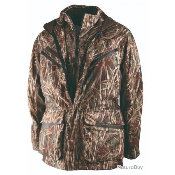 SOMLYS - PACK  : Veste camouflage roseaux impermable + Gilet rversible chaud  475W+417W