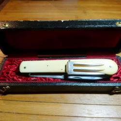 Rare couteau de collection de luxe  argent multifonction période 19ème siècle