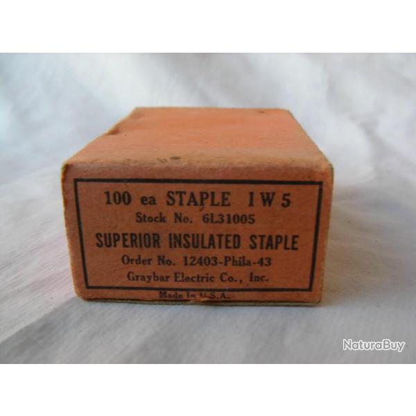 WW2 US BOTE D'AGRAPHES AMRICAINE MILITAIRES RGLEMENTAIRES DATE 1943 " STAPLES I W5 "