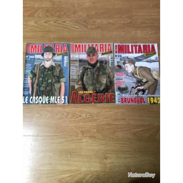 Lot de trois magazines militaria, militaria magazine.