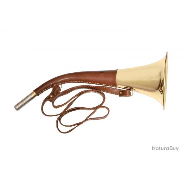 Corne d'appel ronde gaine cuir 40 cm Xavier Club Interchasse