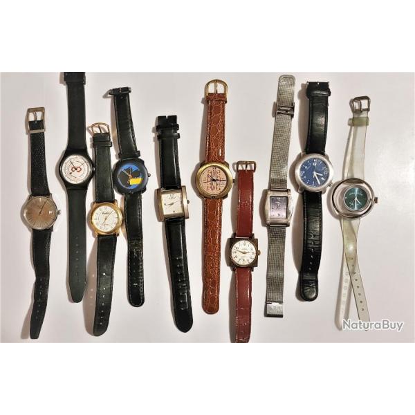 Lot de 10 montres pour pieces dtaches ou pour collection.