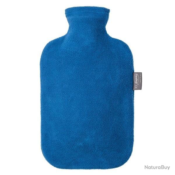 Bouillotte  eau 2 litres avec housse polaire Qualit Bleu clair