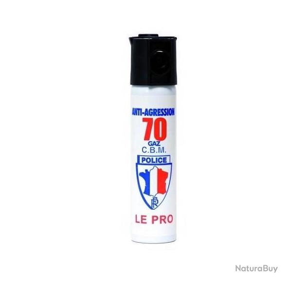 Bombe lacrymogne 75ml Gaz ACTIF PRO- arosol spray defense