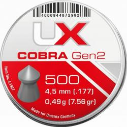 5 boites Umarex Plombs pointus 2eme generation Cobra diabolos 4.5mm Pellet (x500)