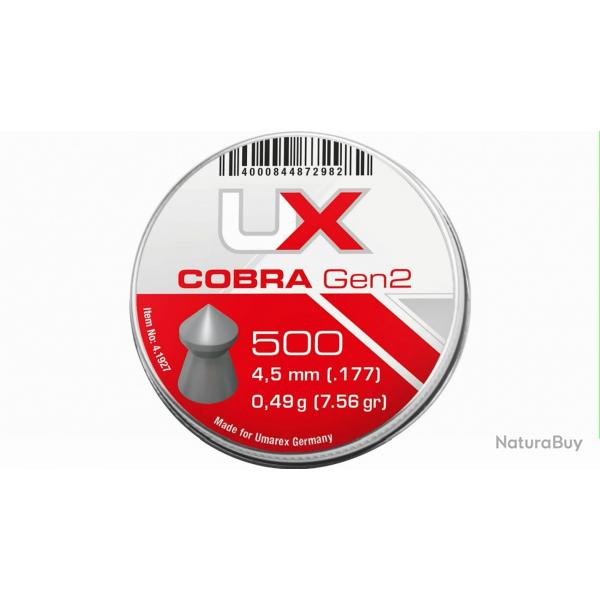 5 boites Umarex Plombs pointus 2eme generation Cobra diabolos 4.5mm Pellet (x500)