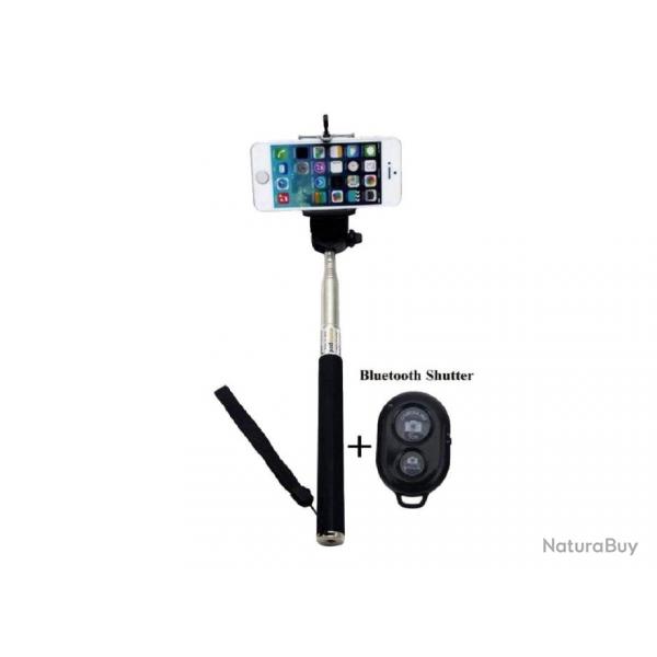 Baton de selfie bluetooth SE DEPLIE JUSQU'A 1.05M