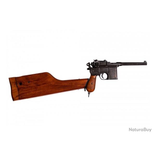 Pistolet C96 Mtal Noir + Crosse Etui artilleur