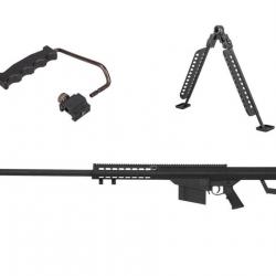 Pack Lancer Tactical LT-20B Sniper M82 Noir (poignée + bipied)
