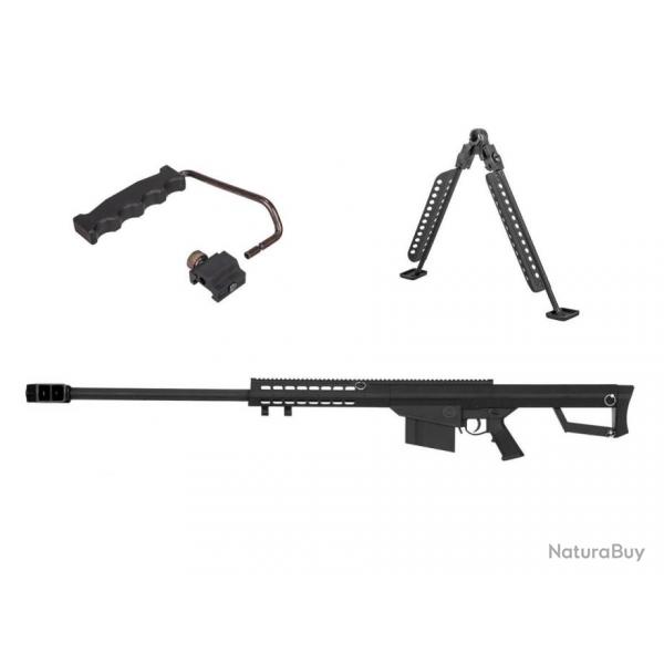 Pack Lancer Tactical LT-20B Sniper M82 Noir (poigne + bipied)