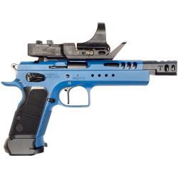 Pistolet Tanfoglio Domina bleu 38 super auto avec point rouge