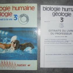 LIVRE BIOLOGIE HUMAINE GEOLOGIE 3ème EVEIL A LA VIE - HATIER - 1980 - SPECIMEN