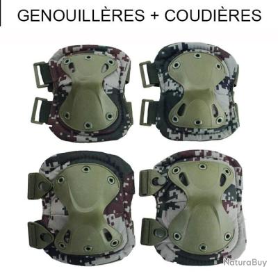 Genouillères Et Coudières Tactiques EmersonGear - Taille Unique, Néoprène, Pour Chasse/combat