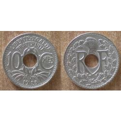 France 10 Centimes 1925 Piece Lindauer Franc