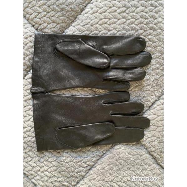 gants en cuir noir