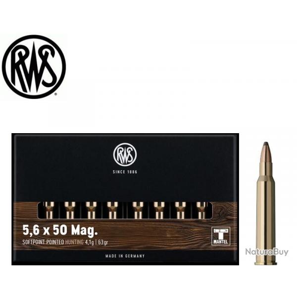 Munitions RWS 5.6x50 Magnum TMS 4.1g 63gr x1 boite