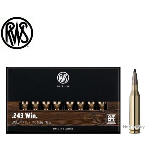 Munitions RWS 243 Win. Speed Tip 5.8g 90gr x10 boites