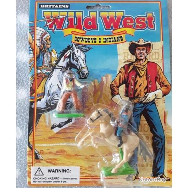 BRITAINS COW BOY  Winchester + cavalier  cheval  wild west Britains figurines intactes  anciens new