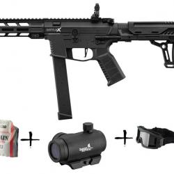 Pack replique AEG Battle X + point rouge + masque 1J Lancer Tactical