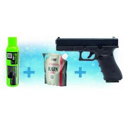 Pack réplique GBB Raven 1911 MEU Tan 1J + billes + cible + gaz