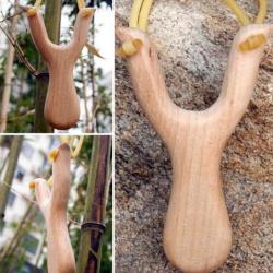 Lance pierre - Fronde - Fabriqué en bois + 1 élastique supplémentaire